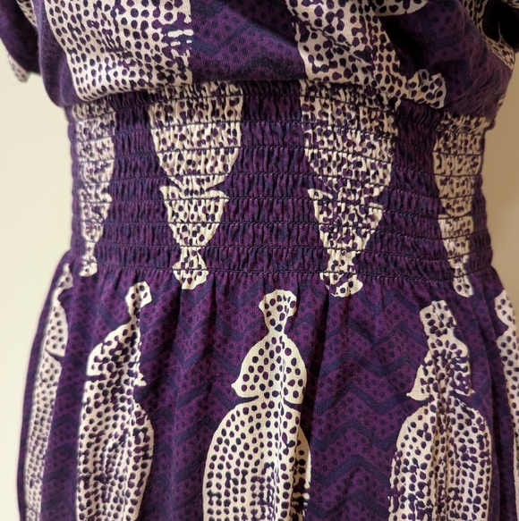 Tory Burch Womens 100% Silk Jersey Purple Blue Paisley Dress Size XS Pullover - Picture 10 of 11